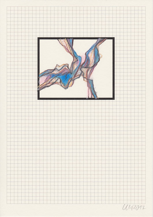 Kleine Buntstiftzeichnung auf Inkjet-Raster 4